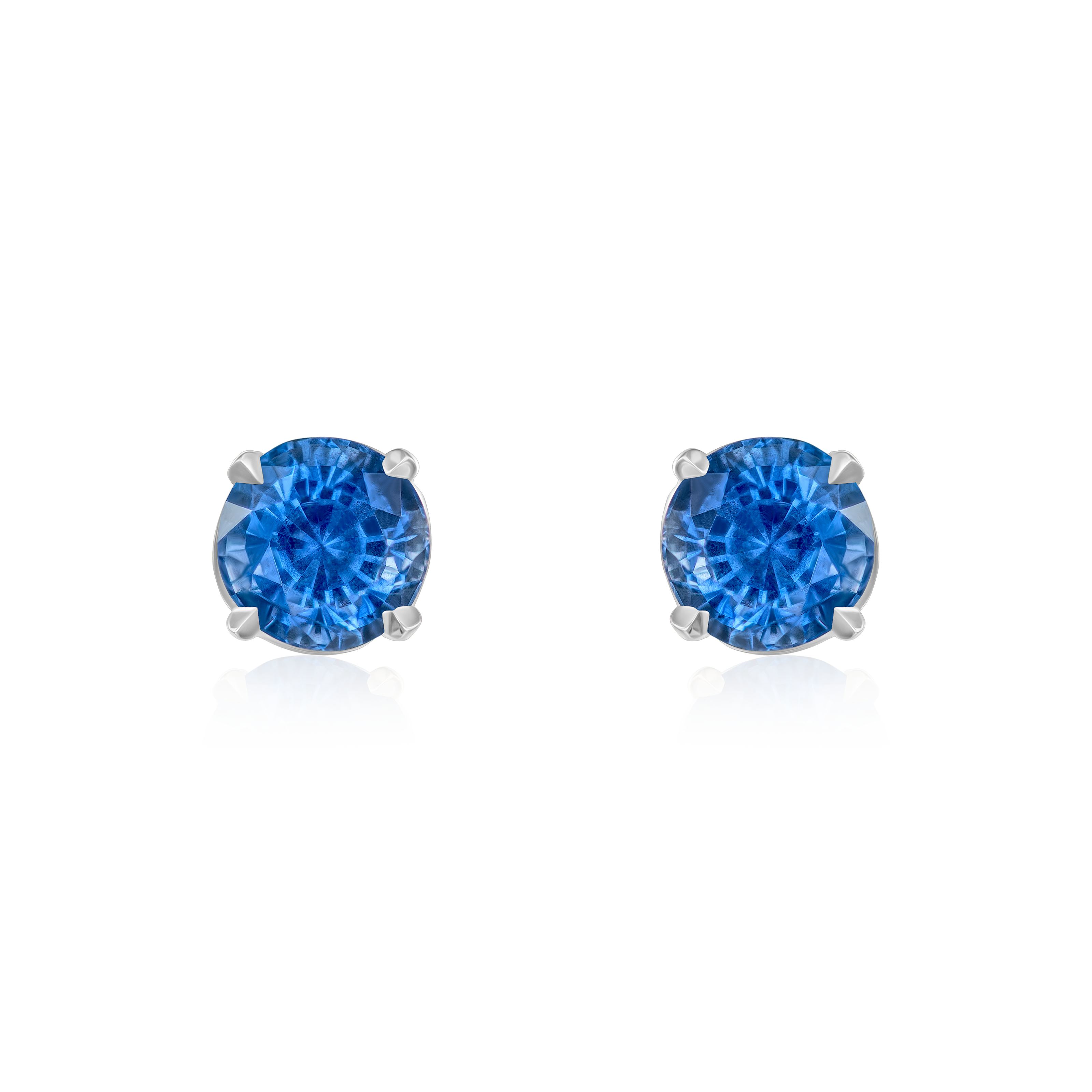 1.13cts Round Sapphire Stud Earrings
