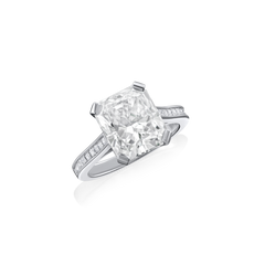 5.33cts Radiant Cut Diamond Solitaire Platinum Engagement Ring