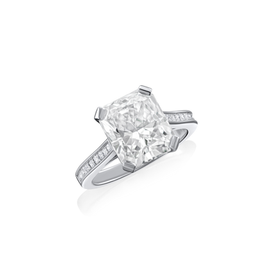 5.33cts Radiant Cut Diamond Solitaire Platinum Engagement Ring
