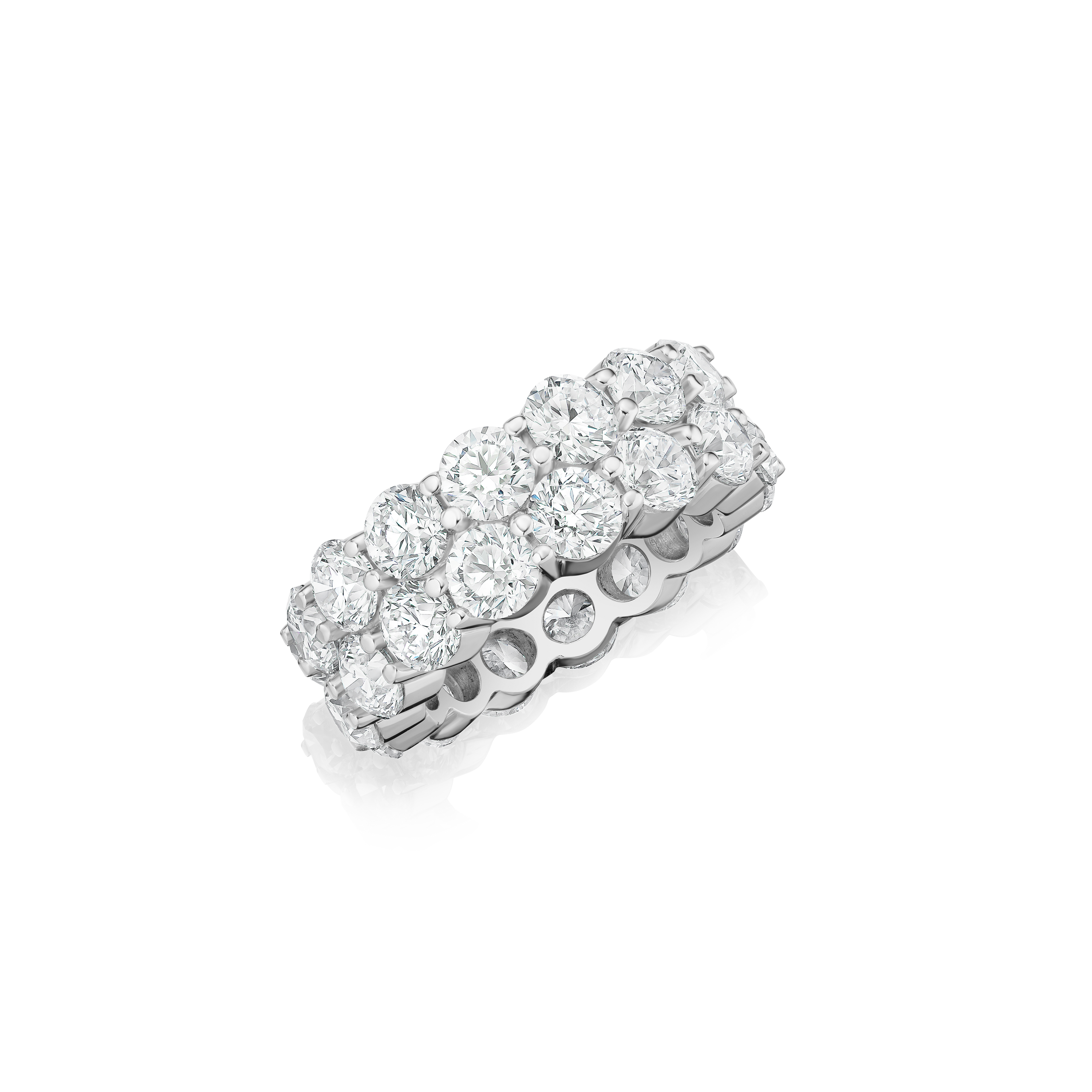 12.00cts Two Row Diamond Wave Ring
