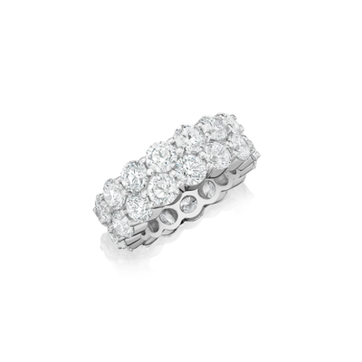 12.00cts Two Row Diamond Wave Ring