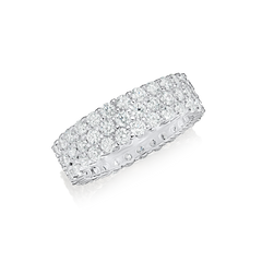 4.15cts Three Row Diamond Wave Ring
