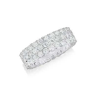 4.15cts Three Row Diamond Wave Ring