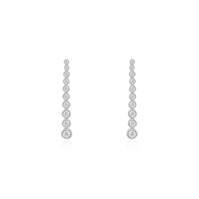 0.95cts Round Brilliant-Cut Diamond Drop Earrings