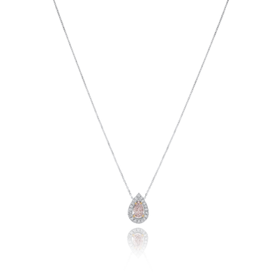 0.50cts Pear Cut Pink Diamond Cluster Pendant