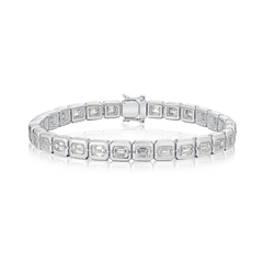 9.15cts Emerald Cut Diamond Line Bracelet
