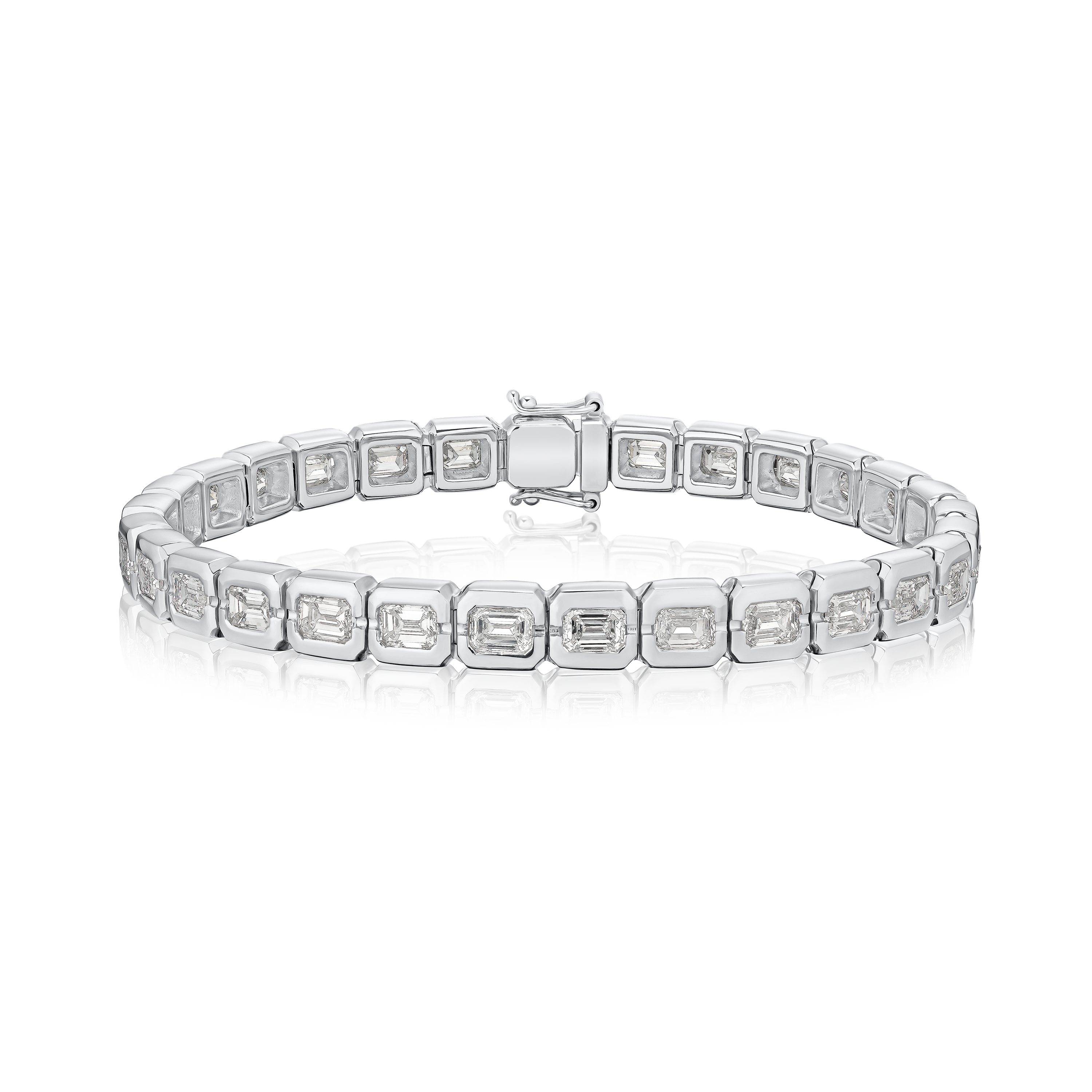 9.15cts Emerald Cut Diamond Line Bracelet