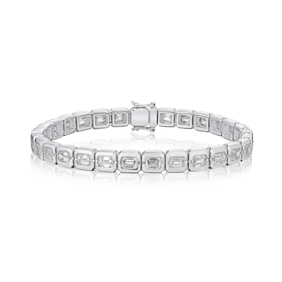 9.15cts Emerald Cut Diamond Line Bracelet