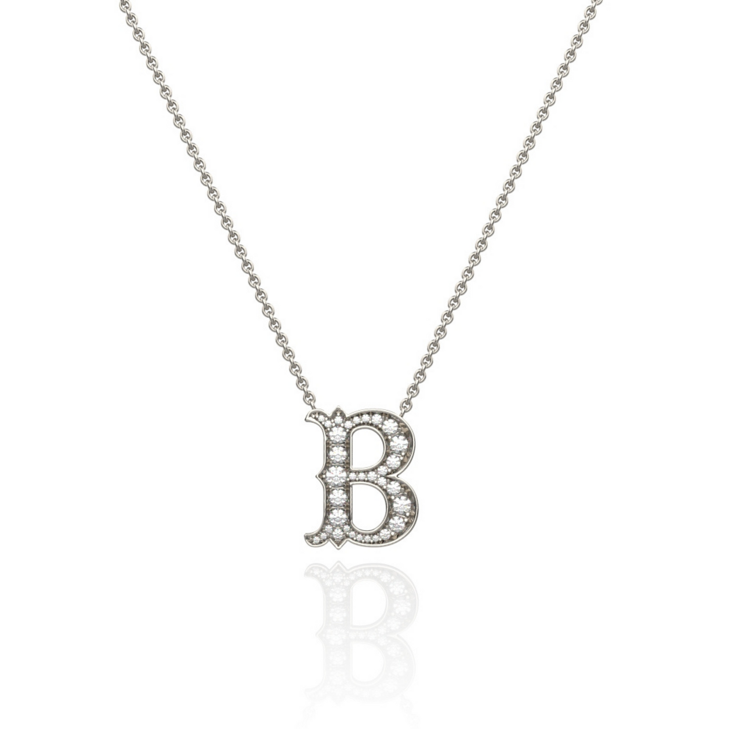 Platinum Diamond Set Initial Pendant