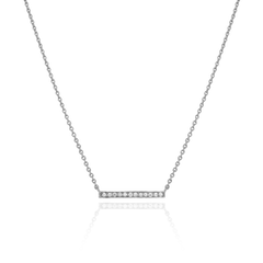 Skyline Collection Horizontal Diamond Set Platinum Pendant 2mm