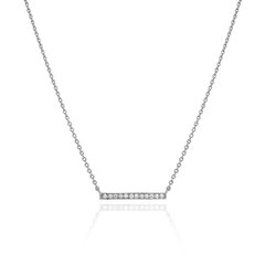 Skyline Diamond-Set Horizontal Platinum Pendant