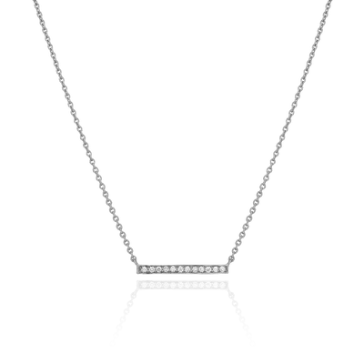 Skyline Collection Horizontal Diamond Set Platinum Pendant 2mm