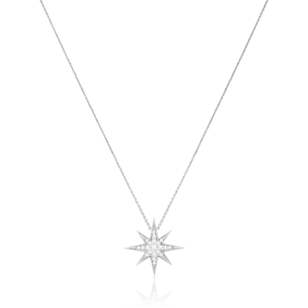 Sienna Collection 18ct White Gold Diamond Set Large Pendant