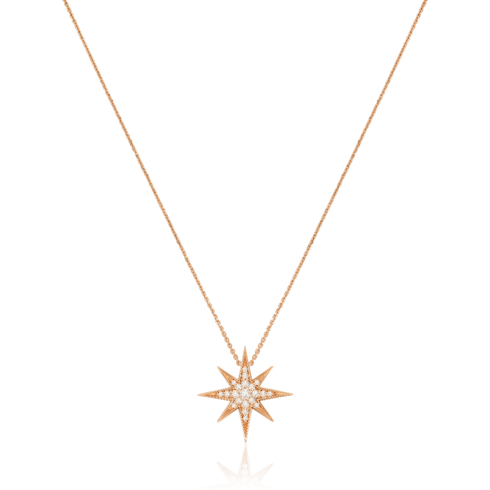 Sienna Collection 18ct Rose Gold Diamond Set Large Pendant