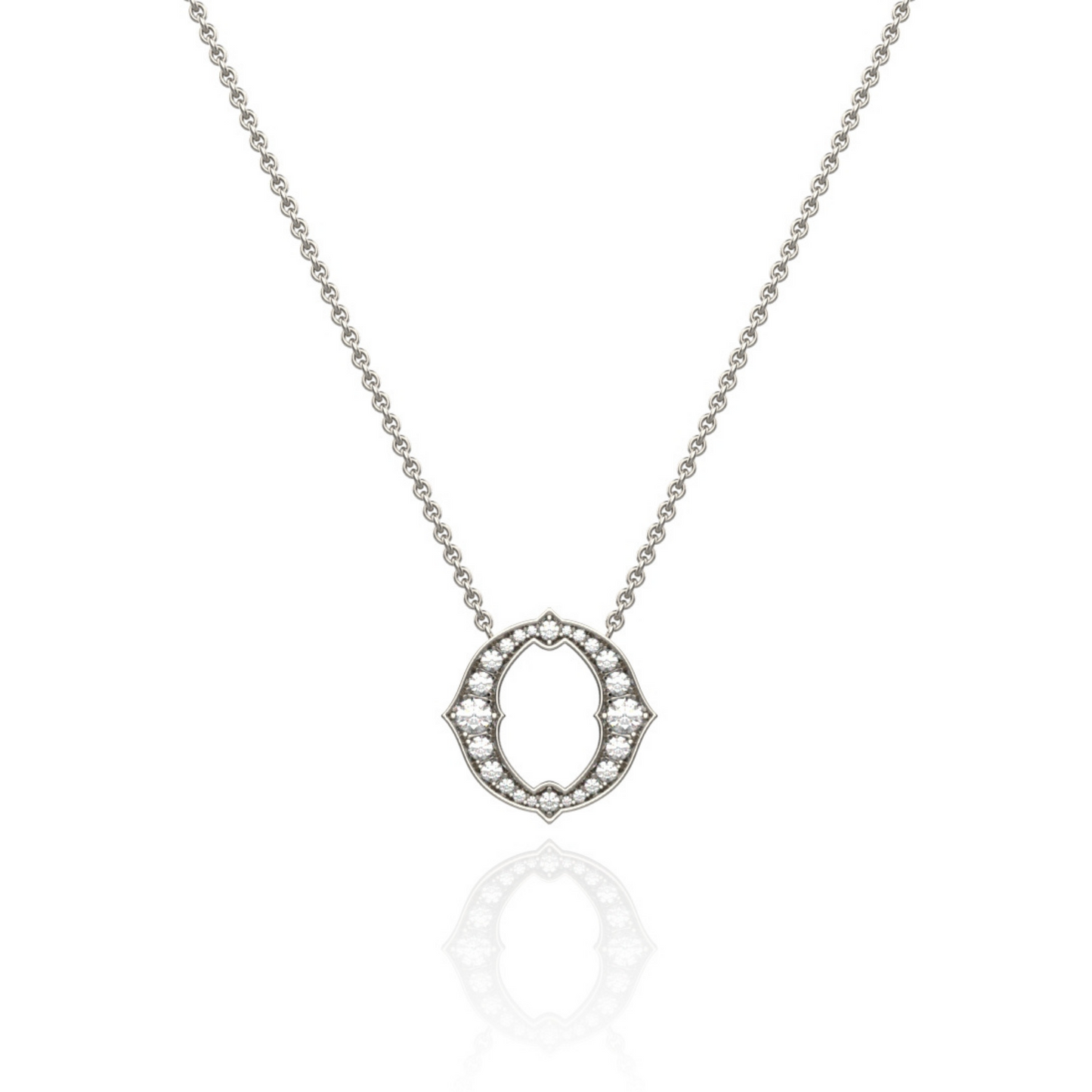 Platinum Diamond Set Initial Pendant