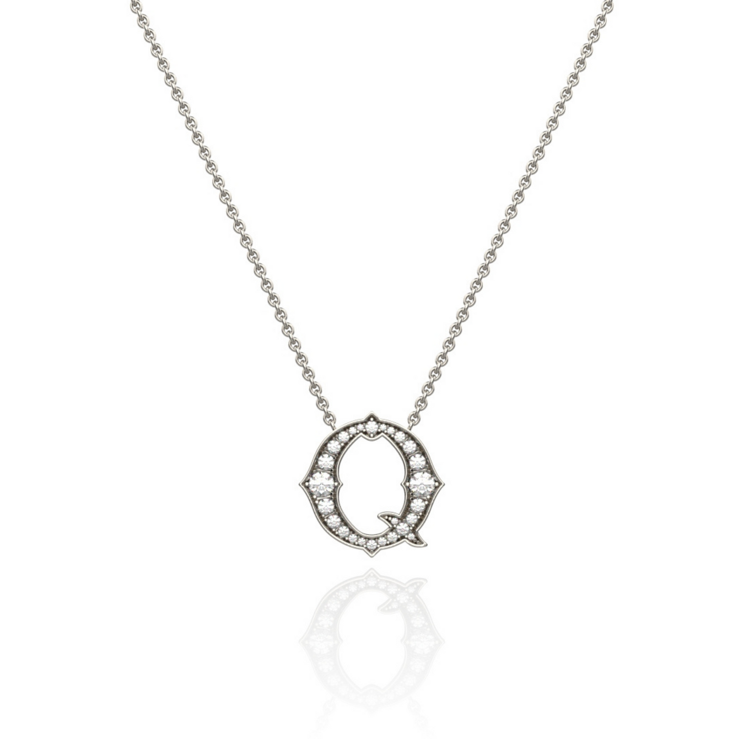 Platinum Diamond Set Initial Pendant