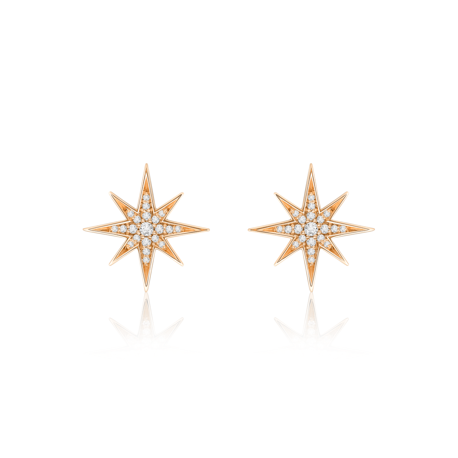 Sienna Collection 18ct Rose Gold Diamond Set Stud Earrings