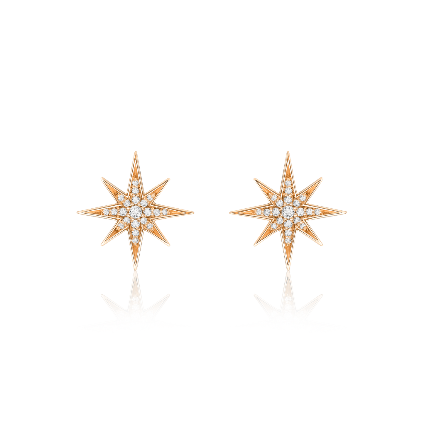 Sienna Collection 18ct Rose Gold Diamond Set Stud Earrings