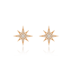 Sienna Collection 18ct Rose Gold Diamond Set Stud Earrings