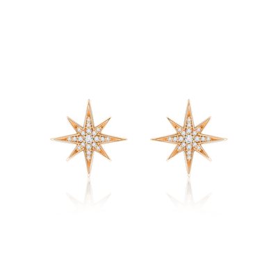 Sienna Collection 18ct Rose Gold Diamond Set Stud Earrings