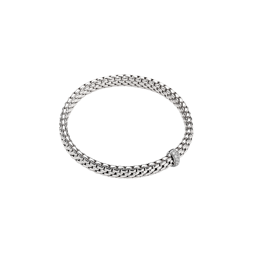 Vendome Flex'it 18ct White Gold Bracelet With A Diamond Set Rondel