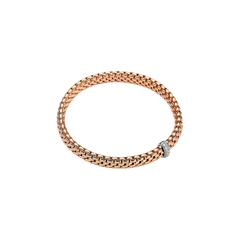 Vendome Flex'it 18ct Rose Gold Bracelet With A Pavé Diamond Rondel