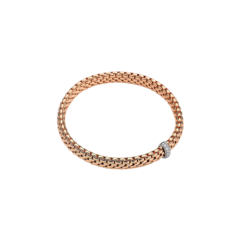 Vendome Flex'it 18ct Rose Gold Bracelet With A Pavé Diamond Rondel