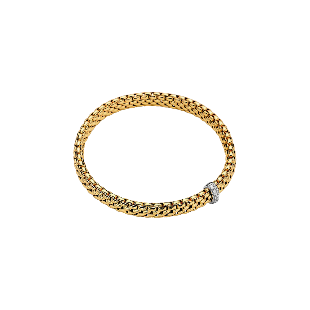 Vendome 18ct Yellow Gold Bracelet With A Pavé Diamond Rondel