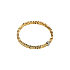 Vendome 18ct Yellow Gold Bracelet With A Pavé Diamond Rondel