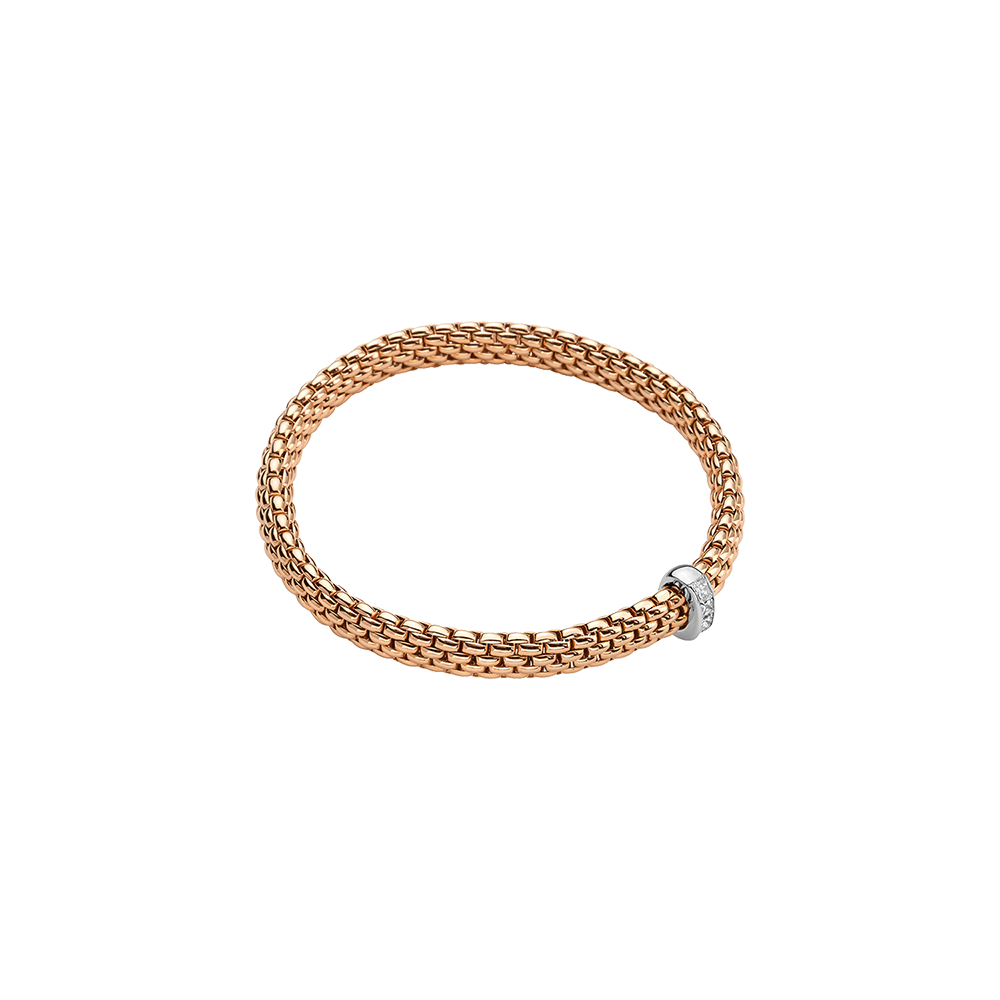 Vendome Flex'It 18ct Rose Gold Bracelet With A Diamond Set Rondel
