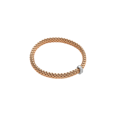 Vendome Flex'It 18ct Rose Gold Bracelet With A Diamond Set Rondel