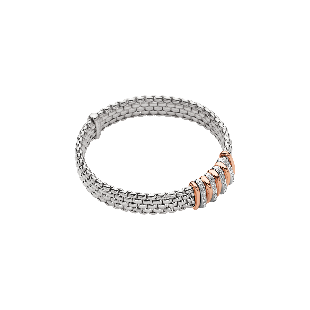 Panorama Flex'It 18ct White Gold Bracelet With Diamond Set Rondels