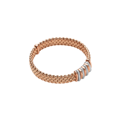 Panorama Flex'It 18ct Rose Gold Bracelet With Diamond Set Rondels