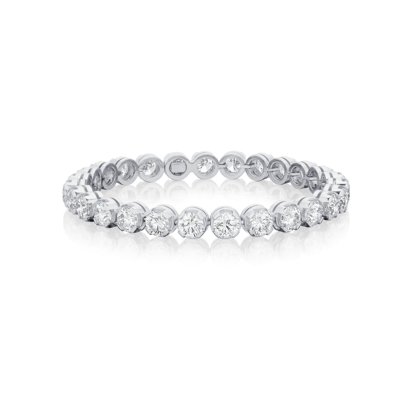 13.53cts Platinum Round Brilliant Cut Diamond Line Bracelet