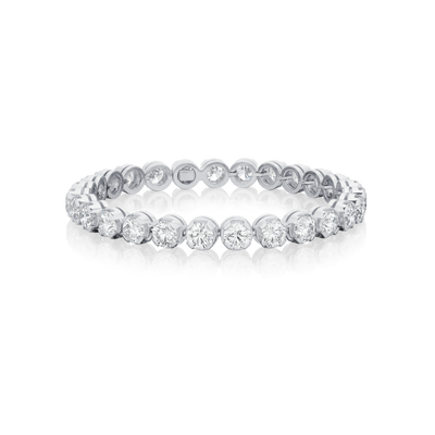 13.53cts Platinum Round Brilliant Cut Diamond Line Bracelet