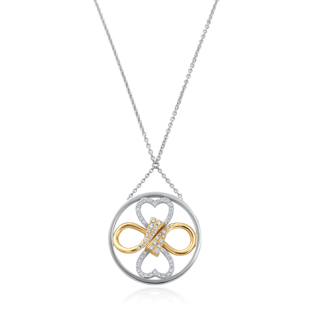 Infinity Collection Diamond Set Hearts Pendant