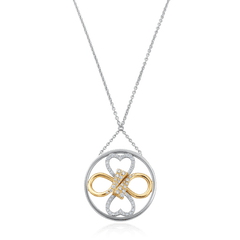Circle Diamond Set Infinity Hearts Pendant
