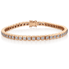 4.00cts Rose Gold Diamond Line Bracelet