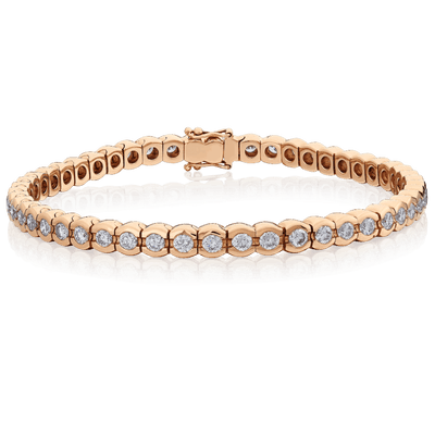 4.00cts Rose Gold Diamond Line Bracelet
