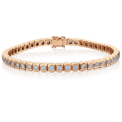 18ct Rose Gold Diamond Line Bracelet