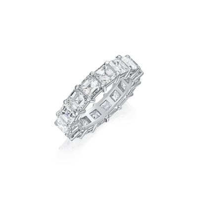 8.20cts Square Emerald-Cut Diamond Eternity Ring