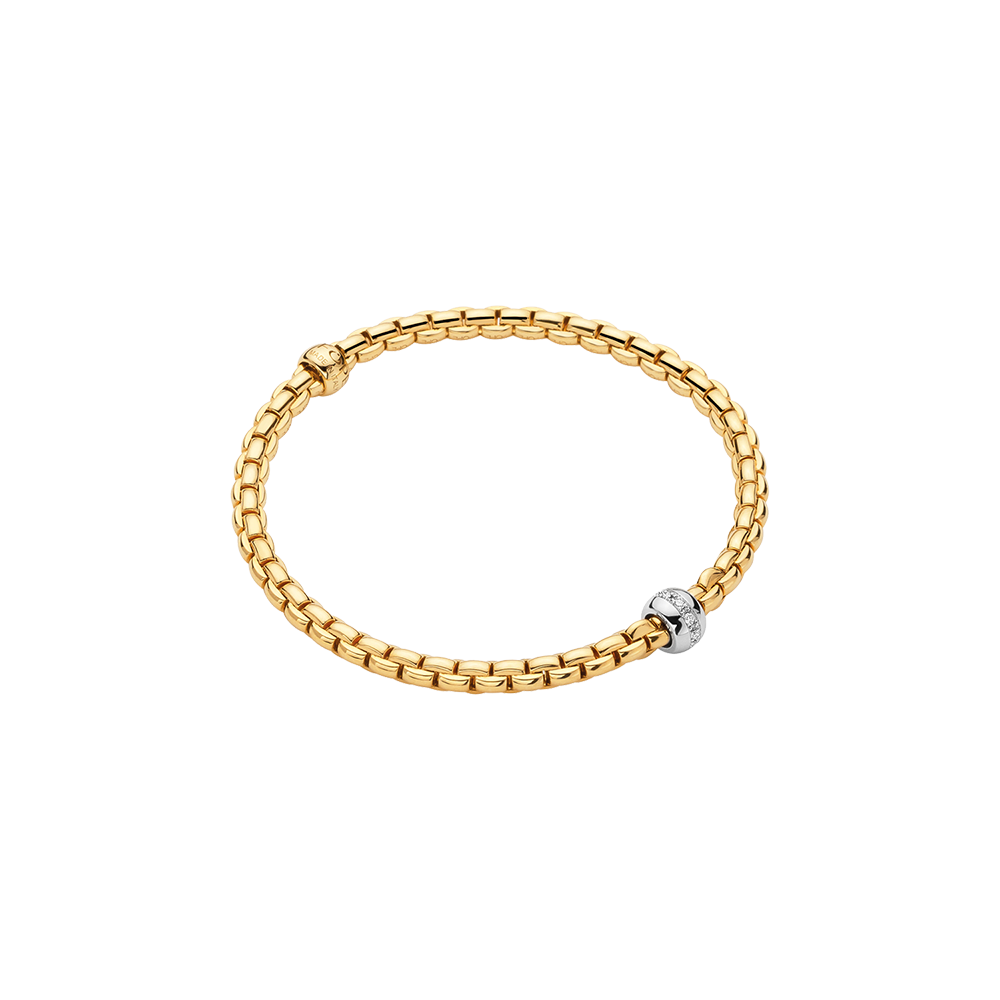 Eka Flex'it 18ct Yellow Gold Bracelet with Diamond Set Rondel