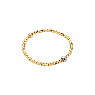 Eka Flex'it 18ct Yellow Gold Bracelet with Diamond Set Rondel