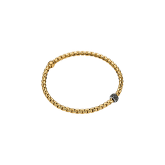 Eka 18ct Yellow Gold Bracelet With A Black Diamond Set Rondel