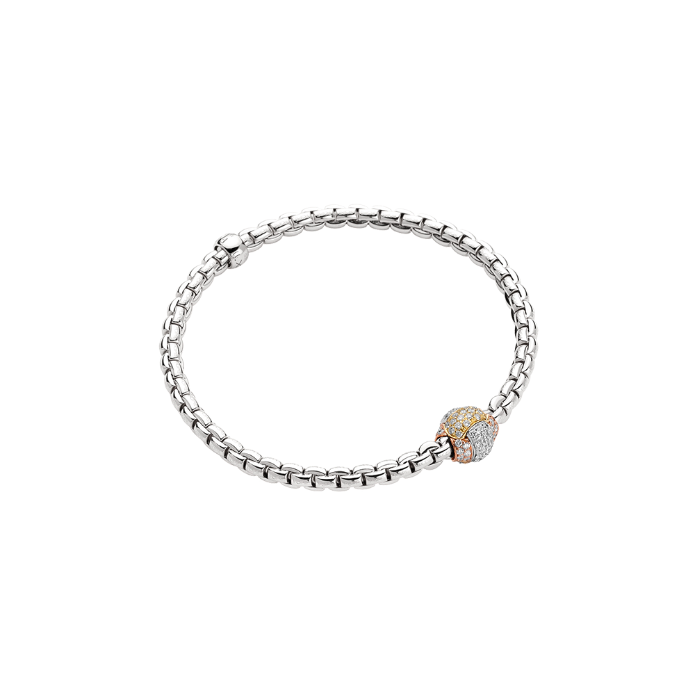 Eka Flex'It 18ct White Gold Bracelet With A Pavé Diamond Rondel