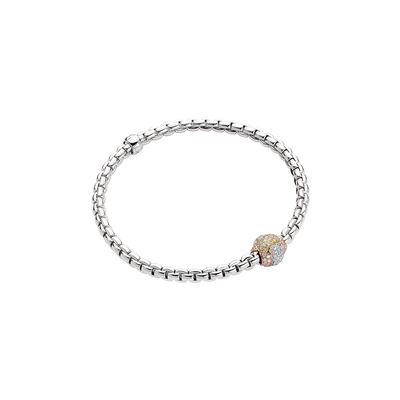 Eka Flex'It 18ct White Gold Bracelet With A Pavé Diamond Rondel