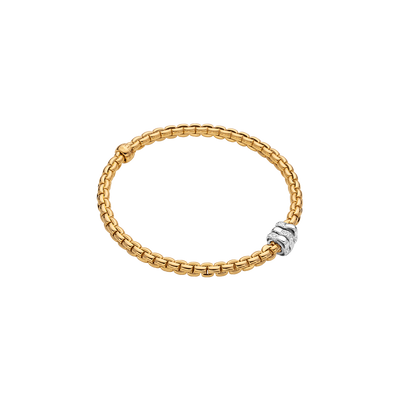 Eka Flex'it 18ct Yellow Gold Bracelet With Three Pave Diamond Rondels