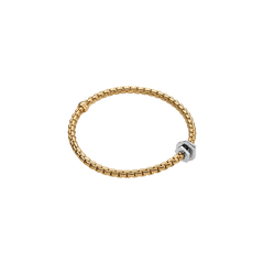 Eka Flex'It 18ct Yellow Gold Bracelet With Three Pavé Diamond Rondels