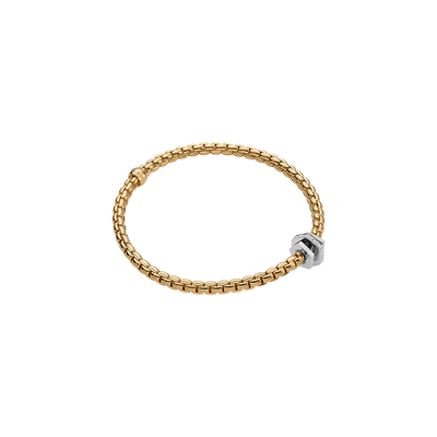 Eka Flex'It 18ct Yellow Gold Bracelet With Three Pavé Diamond Rondels