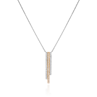 Skyline Collection Platinum and 18ct Rose Gold Diamond Set Pendant